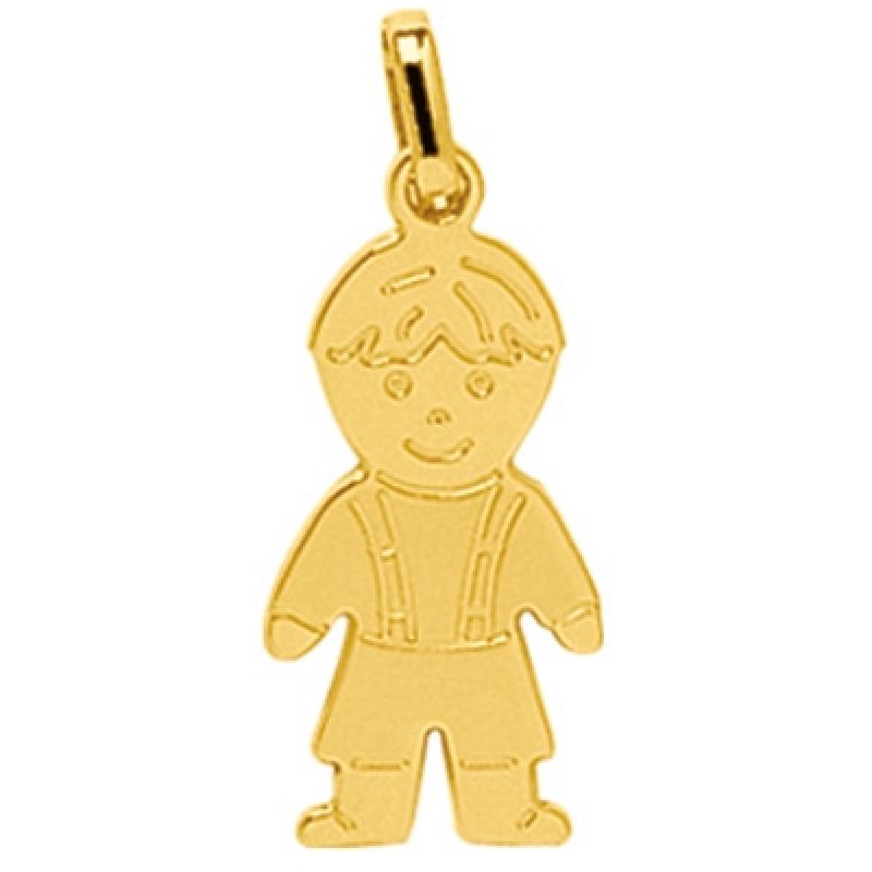 Pendentif petit garçon heureux (or jaune 750 millièmes) Berceau magique bijoux