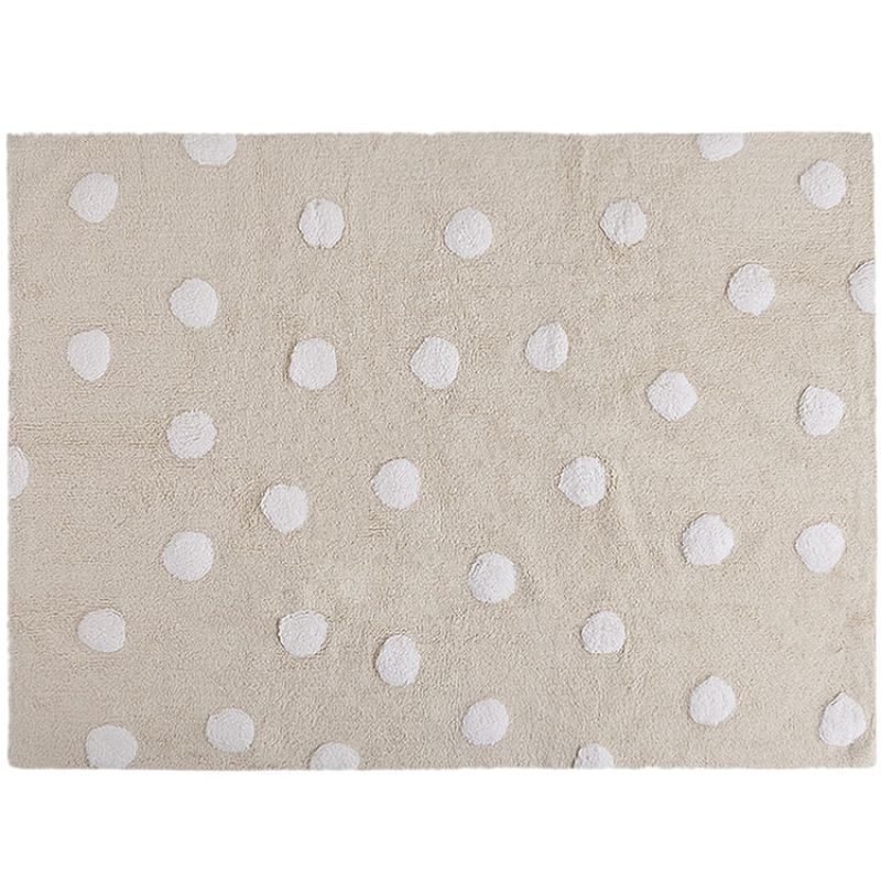 Tapis lavable beige à pois blanc (120 x 160 cm) Lorena Canals