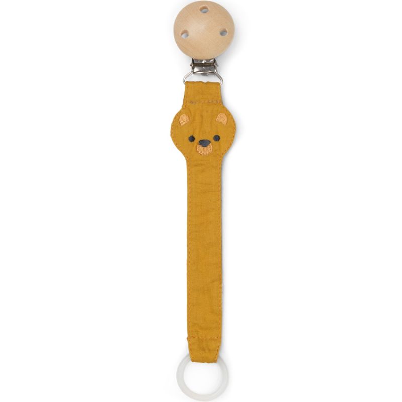 Attache sucette Ours teddy jaune Franck & Fischer