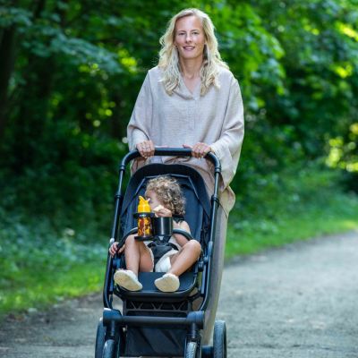 Porte-gobelet et porte-snack pour poussette