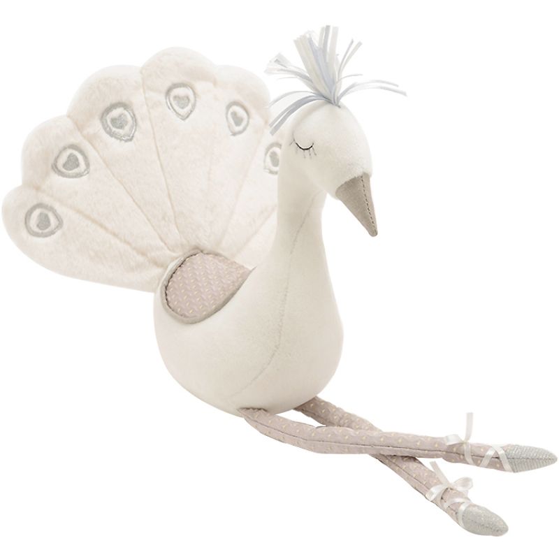Peluche paon blanc (43 cm) Amadeus Les Petits