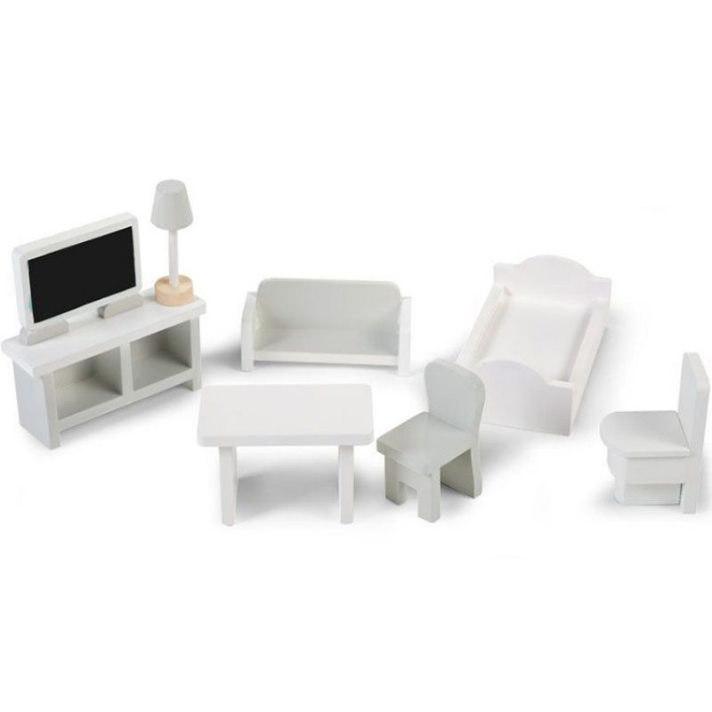 Assortiment de meubles de salons pour maison de poupées (8 pièces)     Childhome