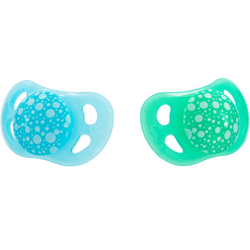 Lot de 2 sucettes orthodontiques vert et bleu pastel (0-6 mois) Twistshake