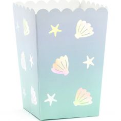 Lot de 6 boîtes à popcorn Narval (7 x 12,5 cm) - Party Deco