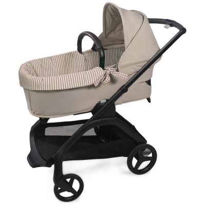 Housse de nacelle et Drap housse pour nacelle Praliné Vichy Rayures Moka Walking Mum