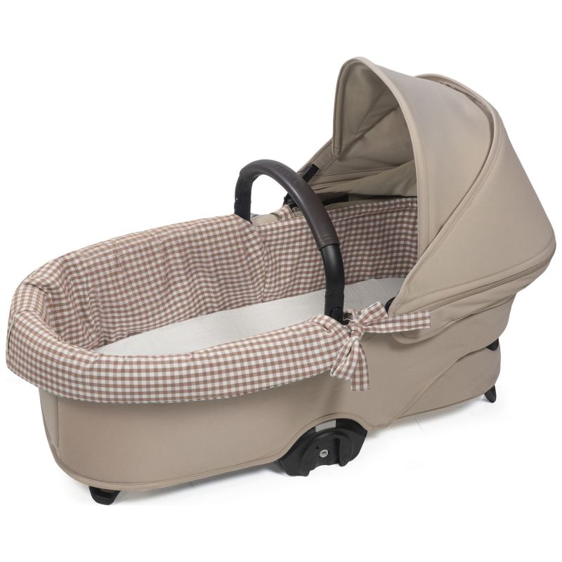 Housse de nacelle et Drap housse pour nacelle Praliné Vichy Rayures Moka Walking Mum Produit 5