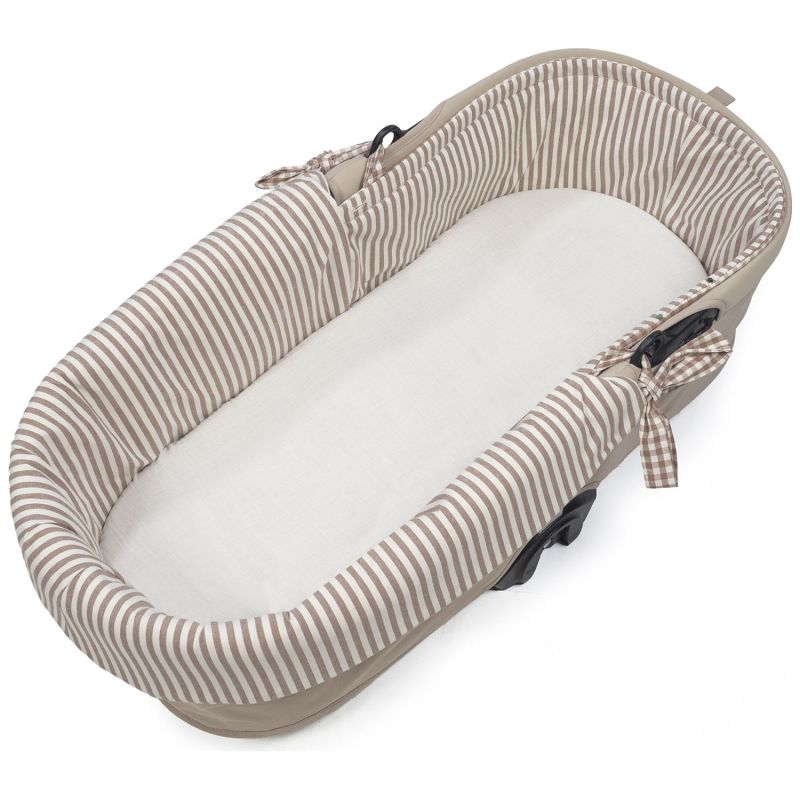 Housse de nacelle et Drap housse pour nacelle Praliné Vichy Rayures Moka Walking Mum Produit 6