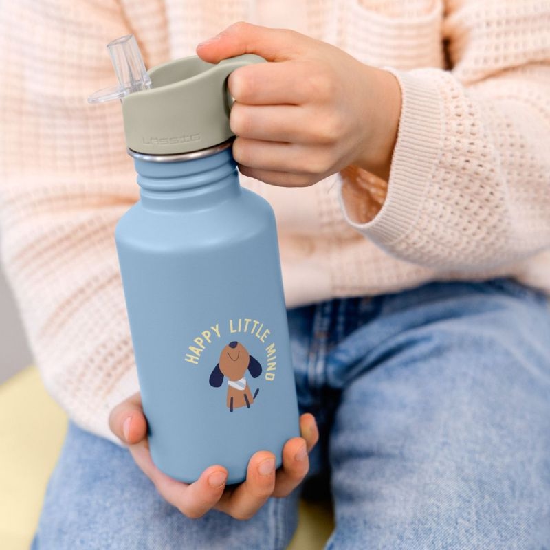 Gourde pour enfant inox Pattern Party bleu et vert Lässig Ambiance 2