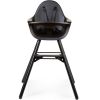 Chaise haute en bois Evolu 2 noire avec arceau - Childhome