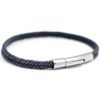 Bracelet homme Le Tressé bleu marine acier (personnalisable) - Petits trésors