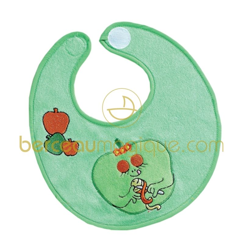 Bavoir naissance pouet pouet Barbamama fruits vert Babycalin