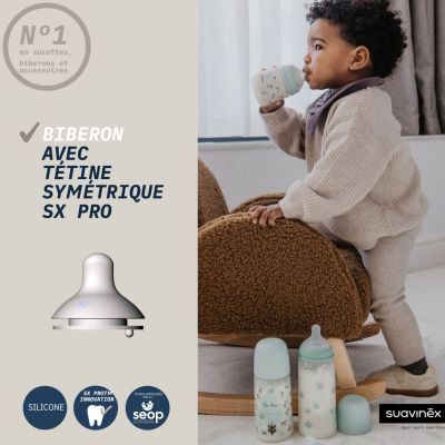 Biberon tétine SXPro L Birdies Beige (360Ml) (Suavinex) - Image 3