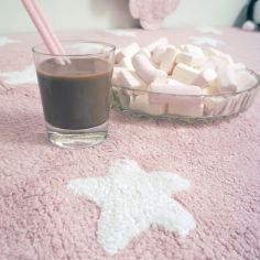 Tapis lavable Etoiles rose (120 x 160 cm)