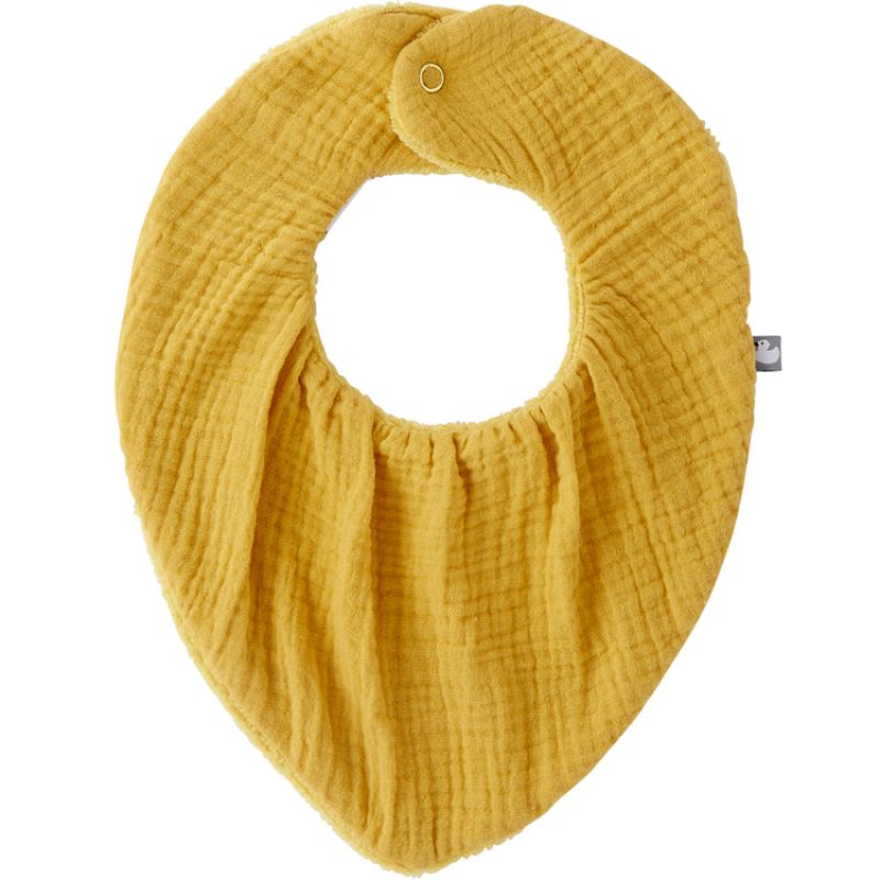 Bavoir bandana bambou réversible moutarde BB & Co