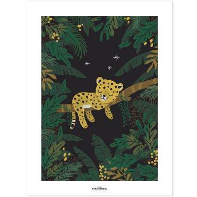 Affiche Jungle night petit guépard (30 x 40 cm)  par Lilipinso