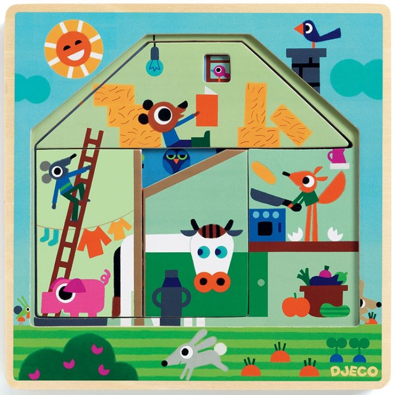 Puzzle superposable Chez Gaby (4 pièces) Djeco