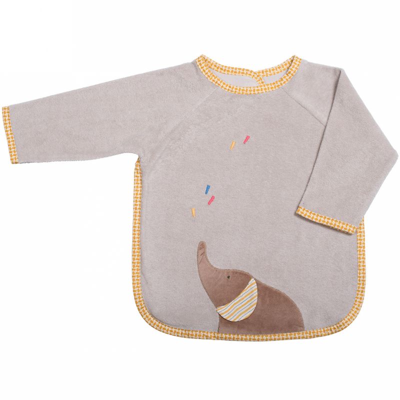 Bavoir éléphant avec manches Les Papoum Moulin Roty
