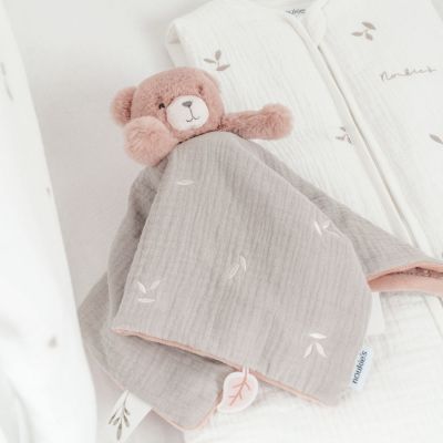 Doudou Ours réversible rose Jour et Nuit Orso