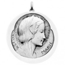 Médaille Sainte Marie (or blanc 750°)  par Becker