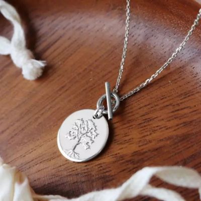 Collier chaîne Arbre de vie personnalisable (argent)