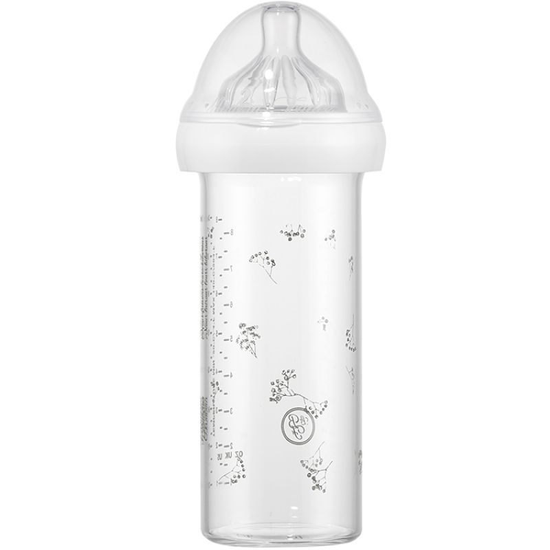 Biberon en verre anti colique Gypsophile gris (240 ml) Le Biberon Français