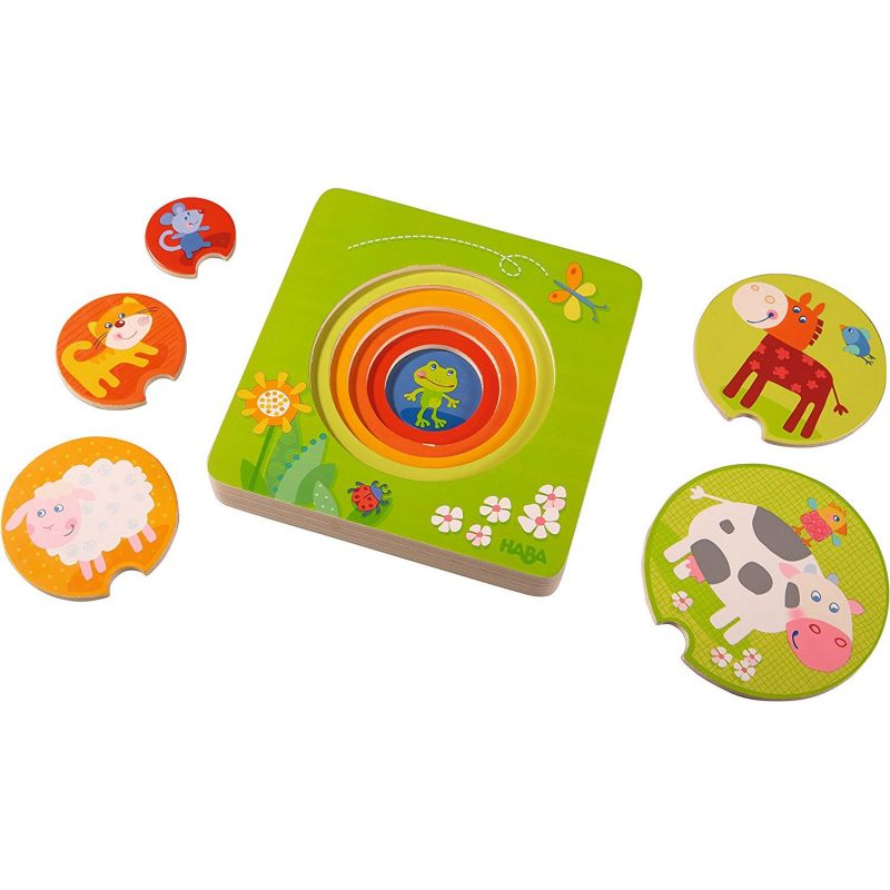 Puzzle à encastrement Les amis de la ferme (5 pièces) Haba