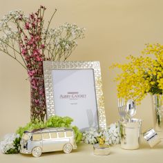 Boîte à dents de lait Souris personnalisable (métal argenté et doré)