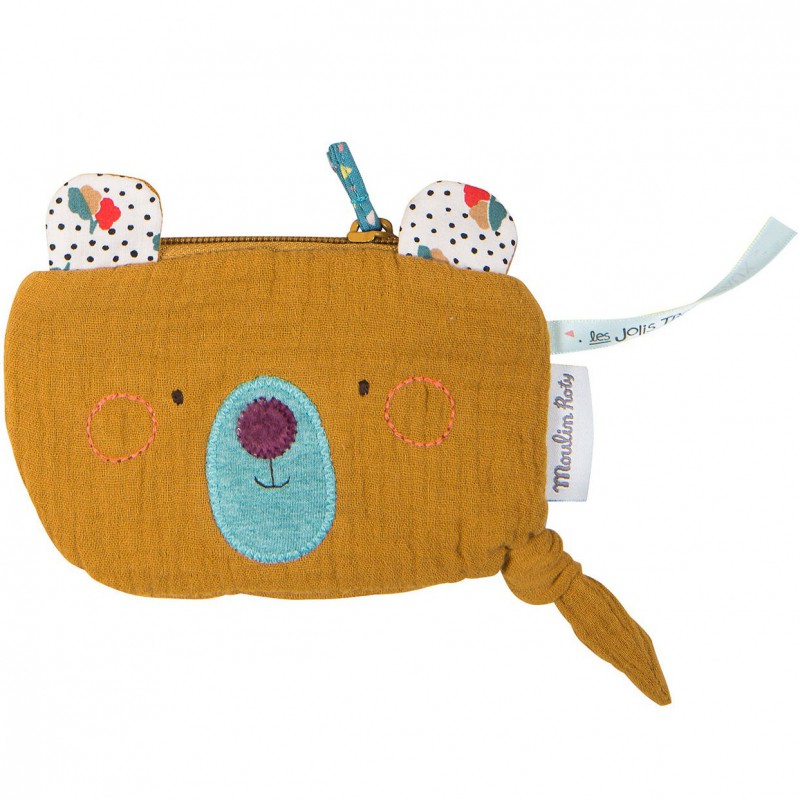 Pochette ours ocre Les jolis trop beaux Moulin Roty