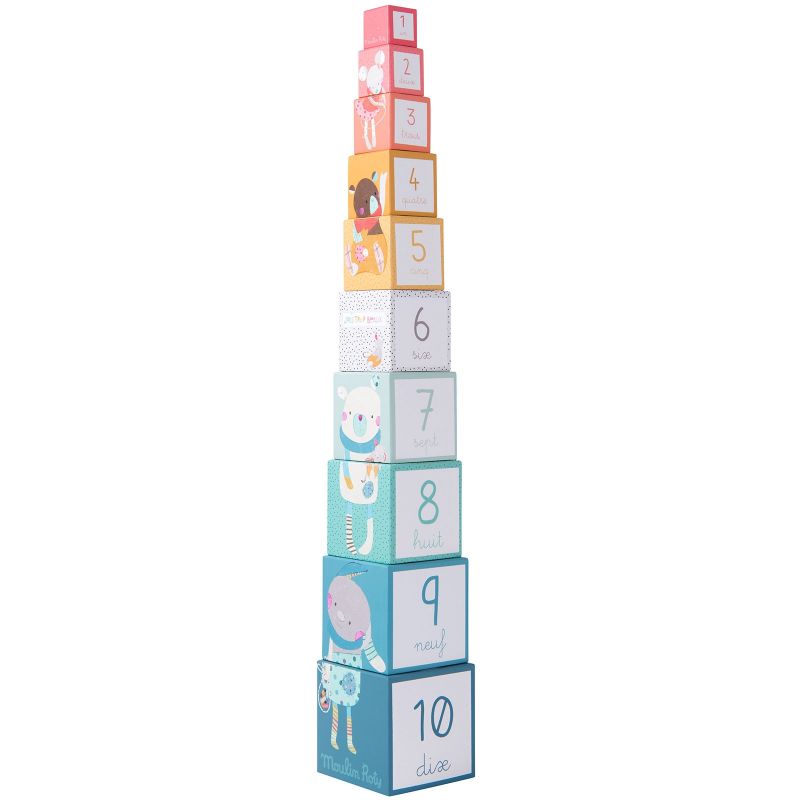 Cubes empilables Les jolis trop beaux (10 cubes) Moulin Roty