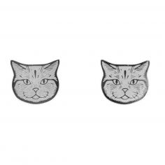 Boucles d'oreilles Chat Argent - Mava
