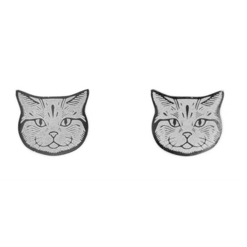 Boucles d'oreilles Chat Argent Mava Produit 1