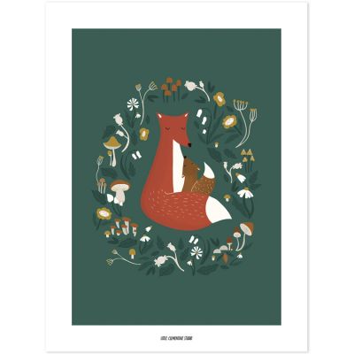 Affiche renard Forest Happiness (30 x 40 cm)  par Lilipinso