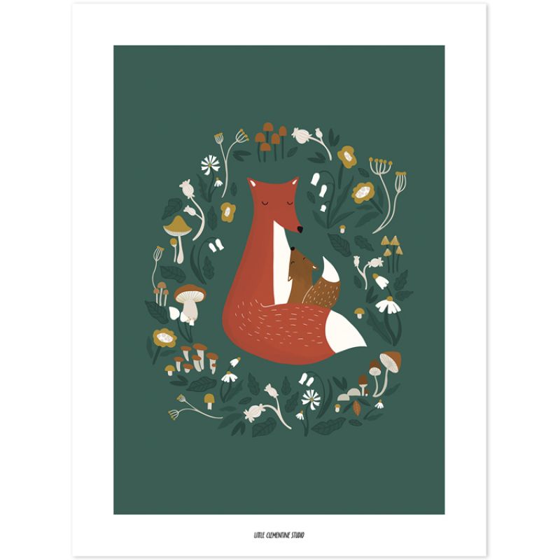 Affiche renard Forest Happiness (30 x 40 cm) Lilipinso