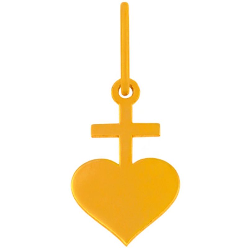 Mini bijou breloque sacré-coeur sur cordon (or jaune 18 carats) Maison La Couronne