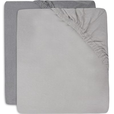 Lot de 2 draps housses gris clair et gris foncé (60 x 120 cm)  par Jollein