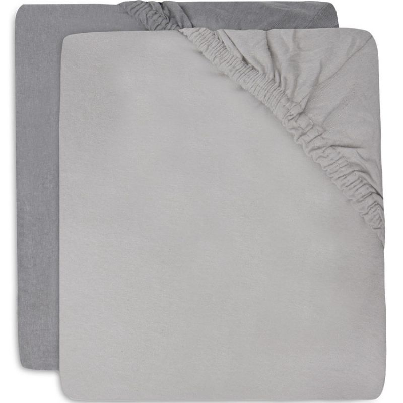 Lot de 2 draps housses gris clair et gris foncé (60 x 120 cm) Jollein