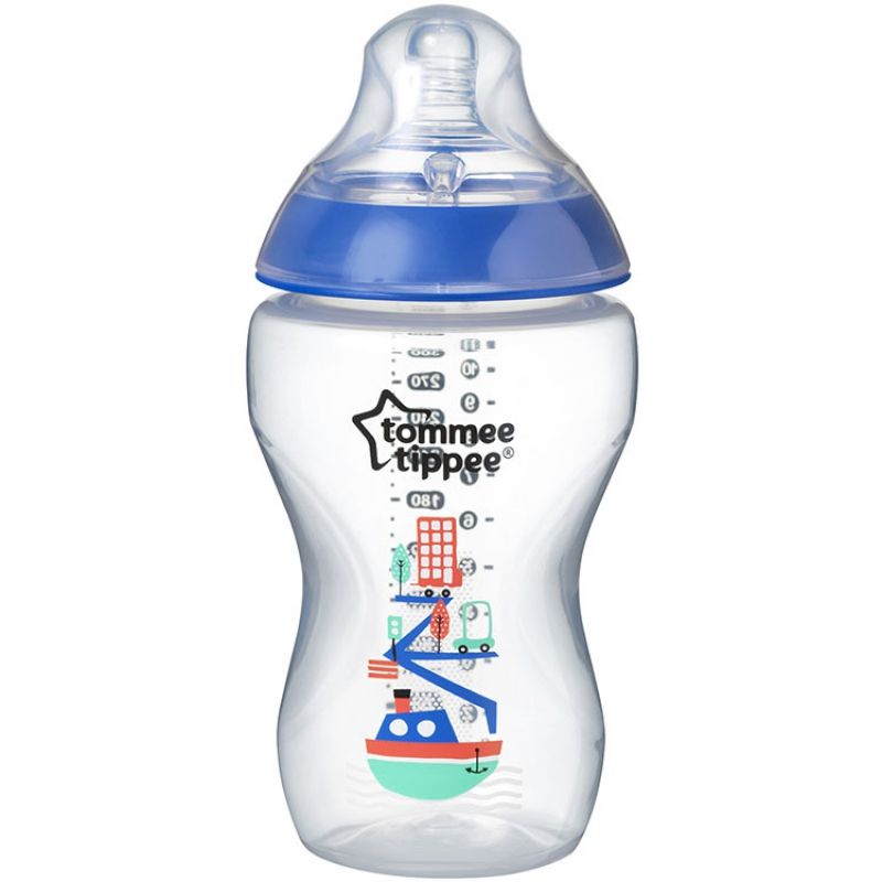 Biberon Closer to nature décoré bleu (340 ml) Tommee Tippee