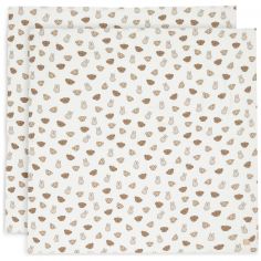 Lot de 2 maxi-langes en coton Miffy and Friends (115 x 115 cm) - Jollein