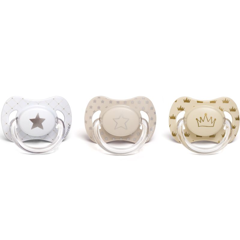 Sucette physiologique White coloris et motif aléatoire (6-18 mois) Suavinex