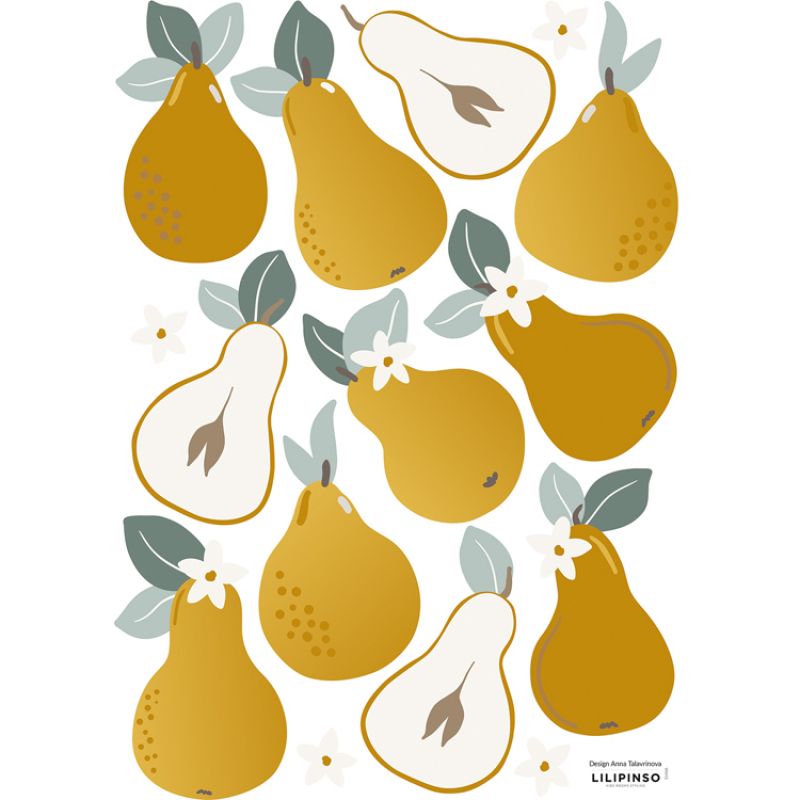 Planche de stickers A3 poires Pears Lilipinso