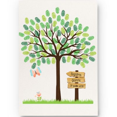 Kit arbre à empreintes papillon personnalisable (A4) La Poupette à paillettes