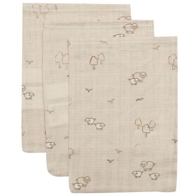 Lot de 3 gants de toilette Woolly Jollein
