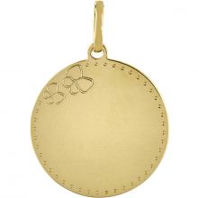 Médaille ronde Papillon (or jaune 750°)  par Berceau magique bijoux