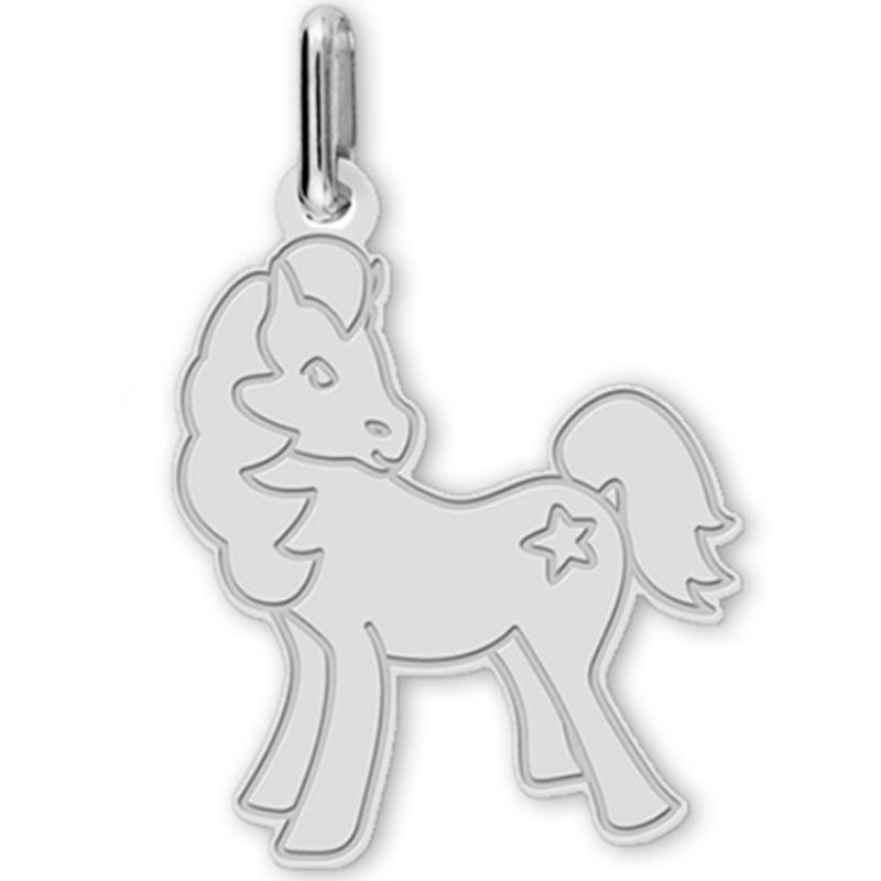 Pendentif Cheval (or blanc 750°) Lucas Lucor