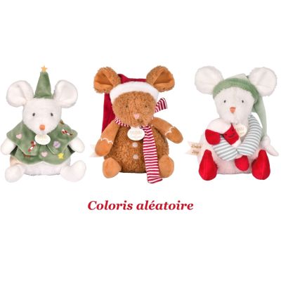 Souris de Noël Boule de neige (modèle aléatoire) Doudou et Compagnie