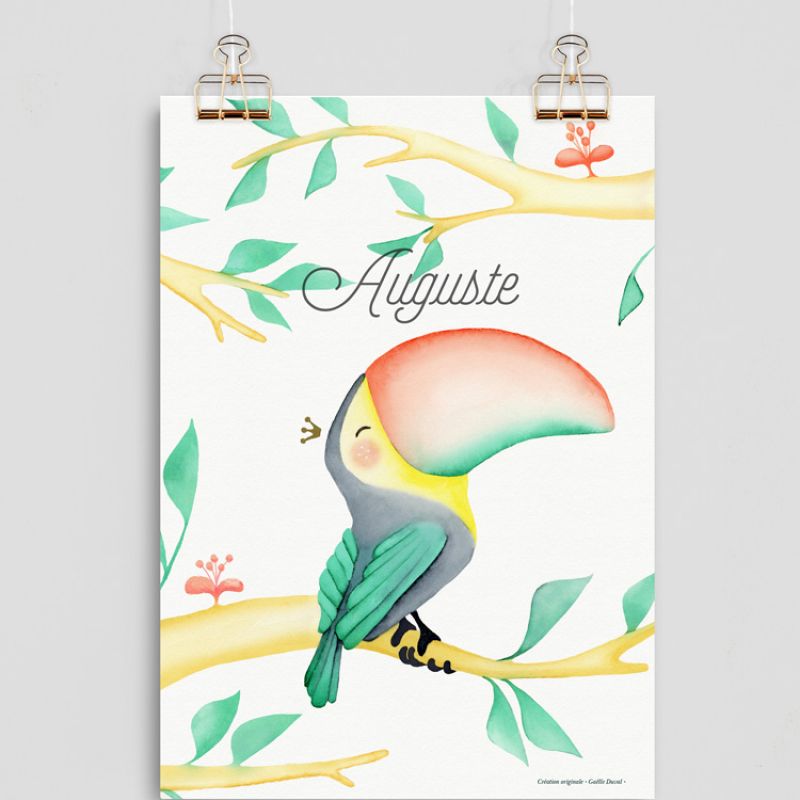 Affiche A4 Toucan (personnalisable) Gaëlle Duval