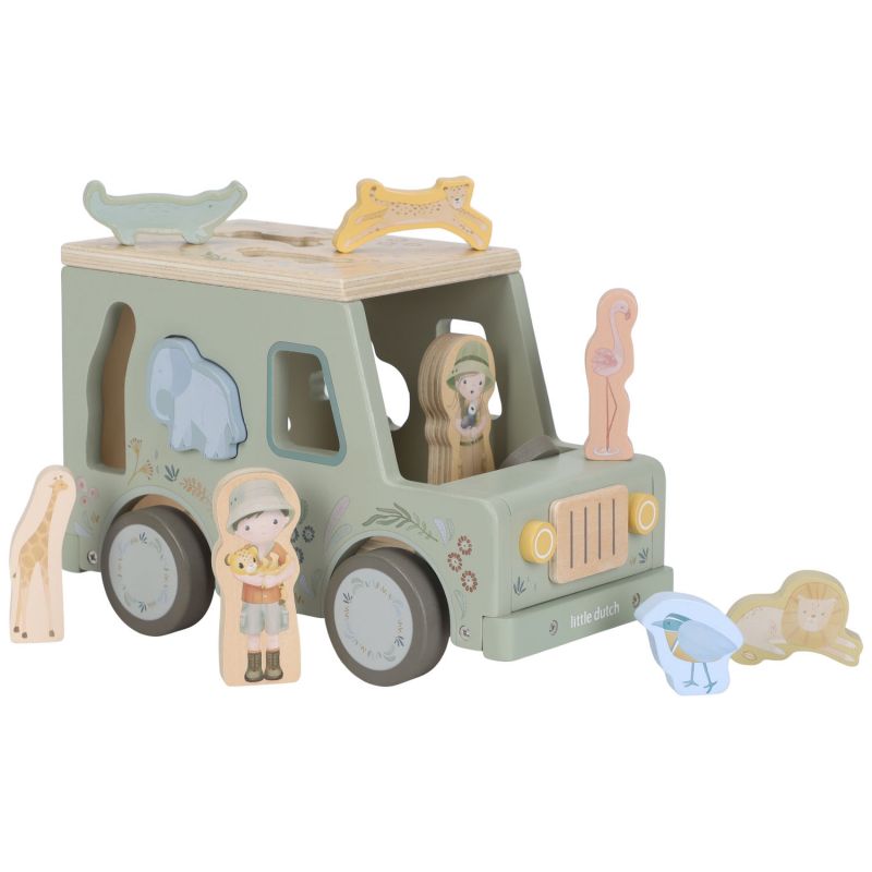 Boîte à formes Voiture de Safari en bois Safari Friends Little Dutch Produit 1