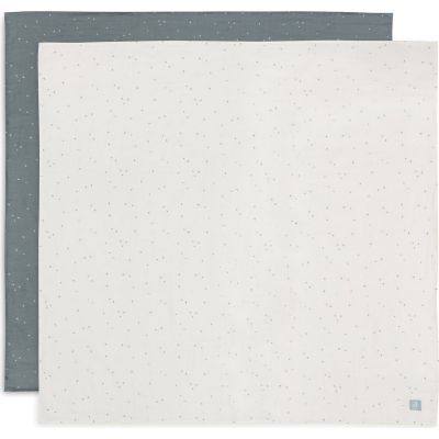 Lot de 2 maxi-langes en coton Twinkling Sea Green (115 x 115 cm)  par Jollein