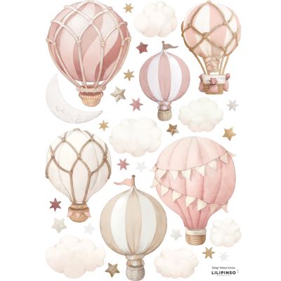 Planche de stickers A3 Montgolfières roses  par Lilipinso