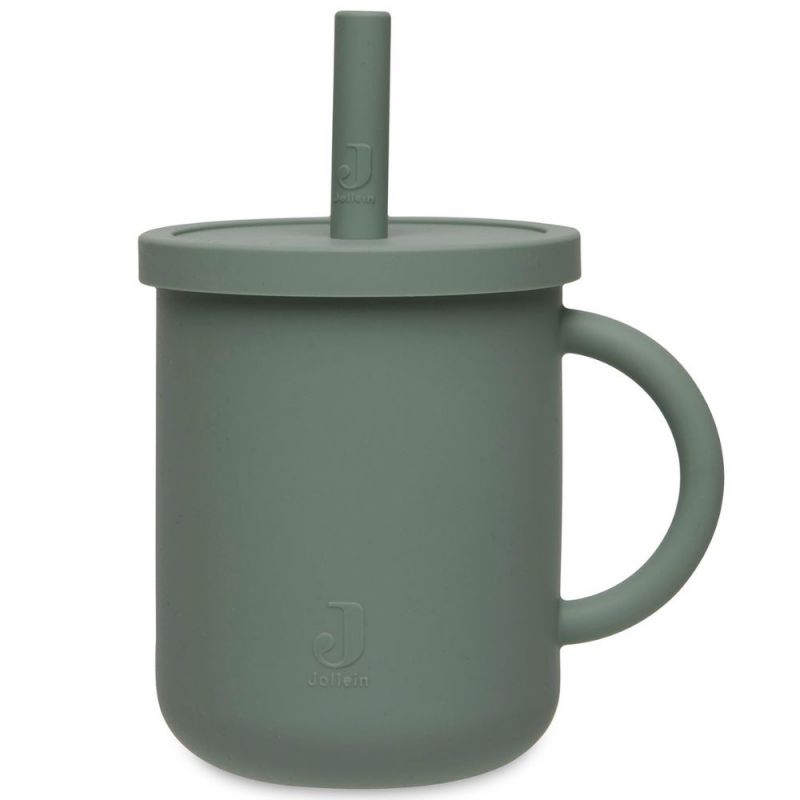 Tasse à paille en silicone Ash Green Jollein